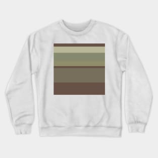 A prodigious compound of Quincy, Pastel Brown, Camouflage Green, Sage and Artichoke stripes. Crewneck Sweatshirt